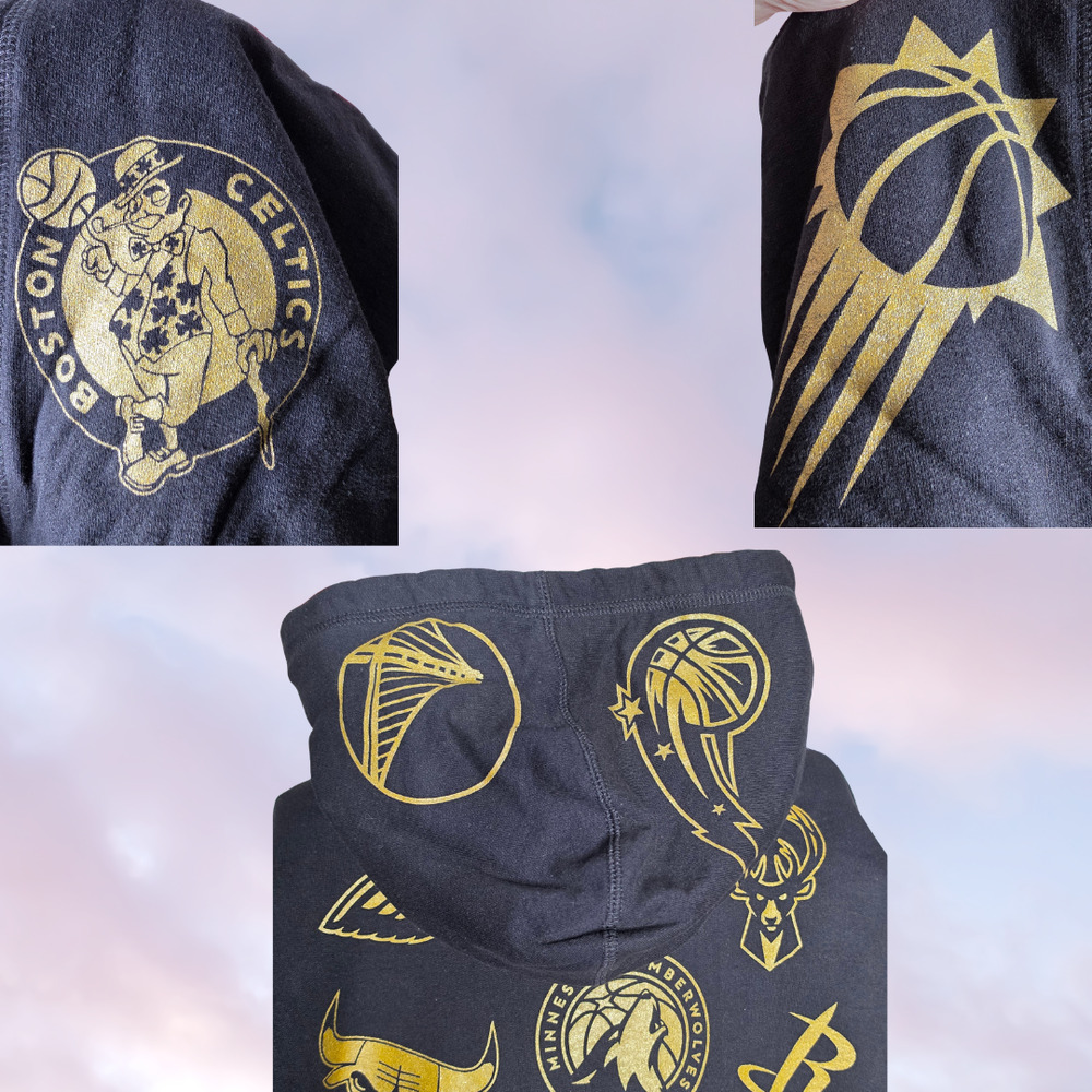 OVO October's Very Own NBA Team Icons Black Gold Streetwear OG Owl Hoodie Sz M - Picture 7 of 9